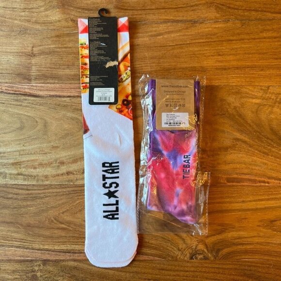 NWT Converse All-Star Fast Food & Tie Bar Tie Dye Sock Bundle x2 - Picture 3 of 3